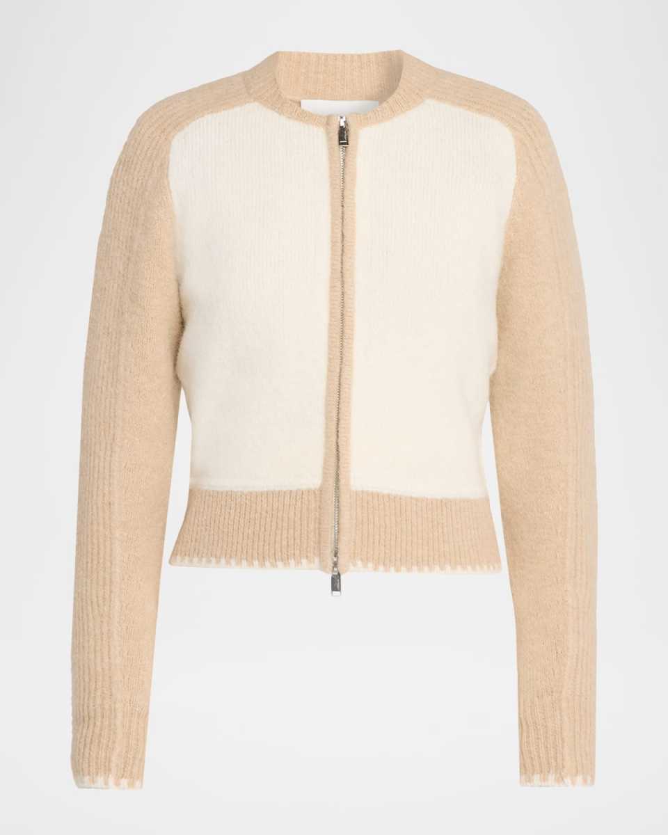 Zip Wool-Blend Cardigan